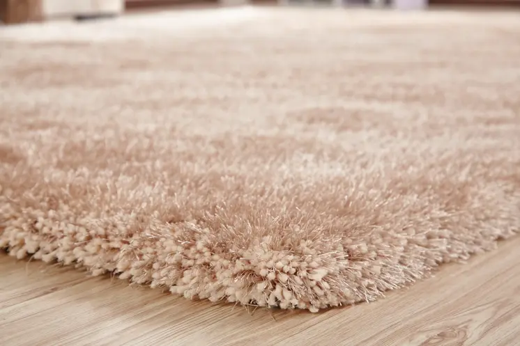 8' X 11' Beige Shag Hand Tufted Area Rug