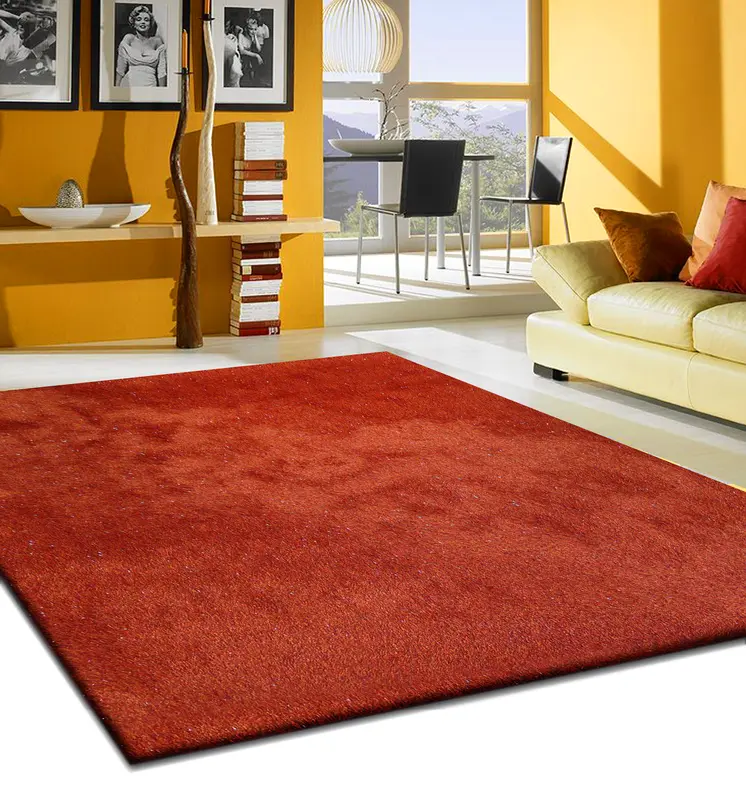 8' X 11' Red Shag Hand Tufted Area Rug
