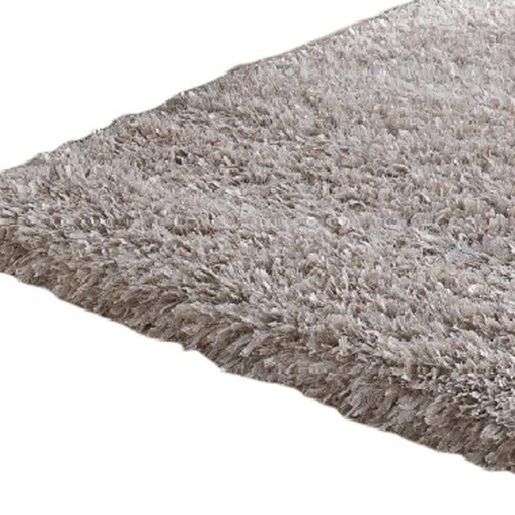 8' X 11' Beige Shag Hand Tufted Area Rug