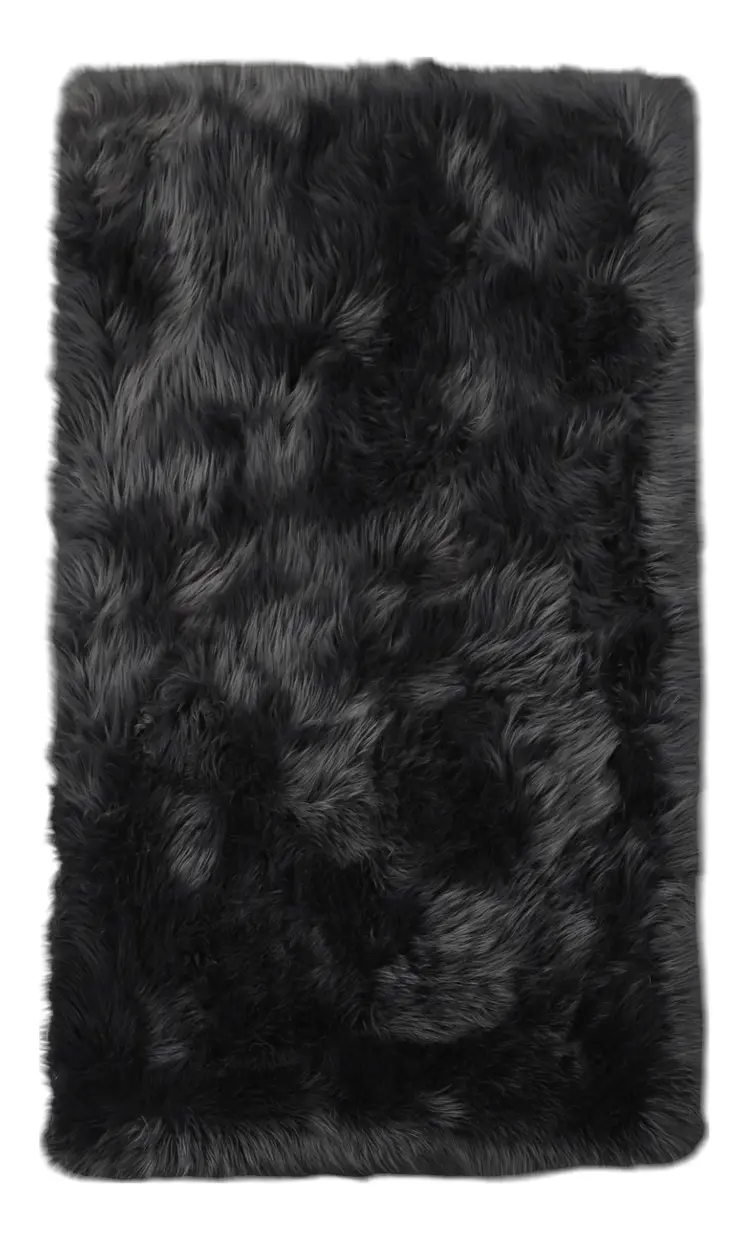 5' X 7' Gray Faux Fur Shag Washable Area Rug