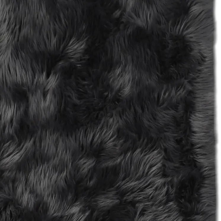 5' X 7' Gray Faux Fur Shag Washable Area Rug