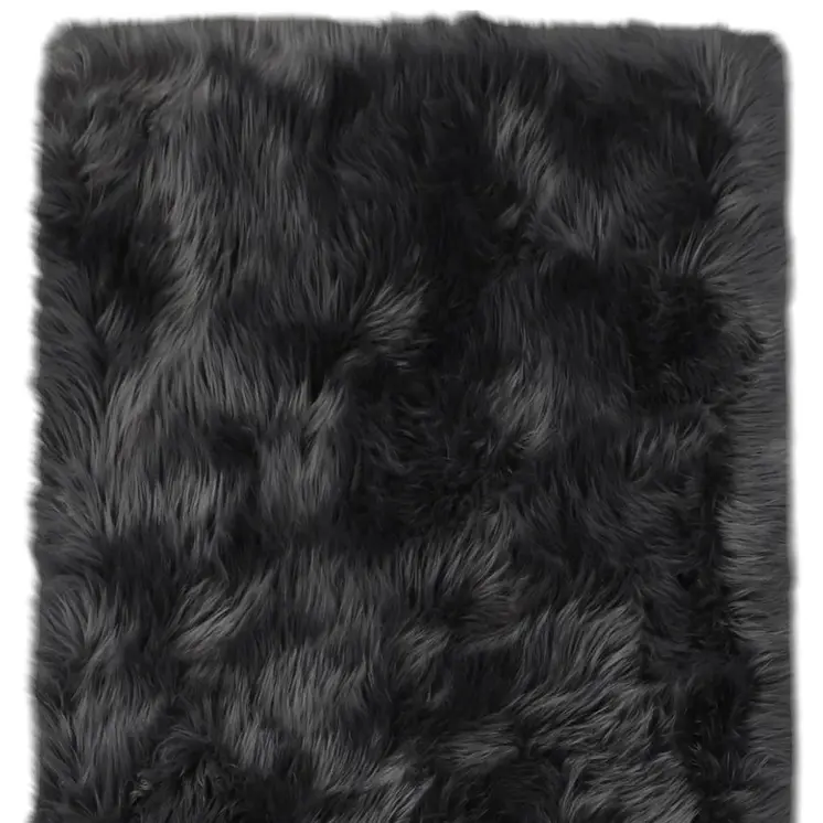 5' X 7' Gray Faux Fur Shag Washable Area Rug