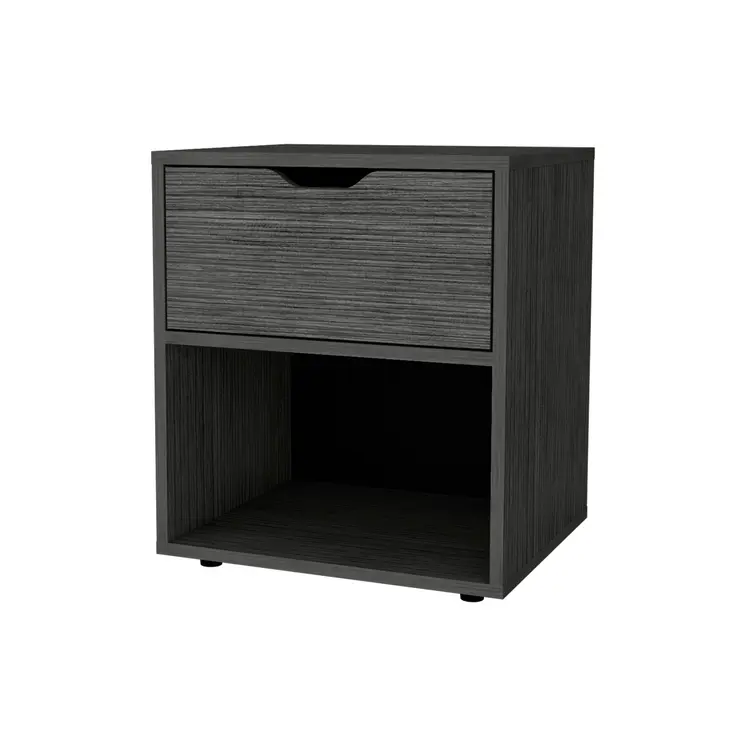 20" Gray Wood One Drawer Nightstand