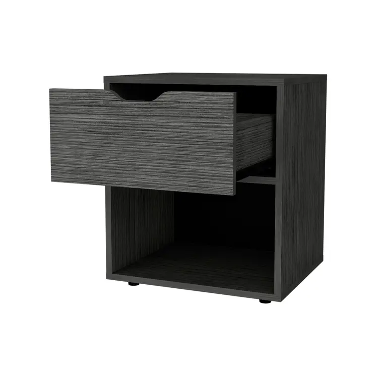 20" Gray Wood One Drawer Nightstand