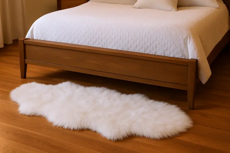 3' X 6' White Faux Fur Hand Tufted Area Rug
