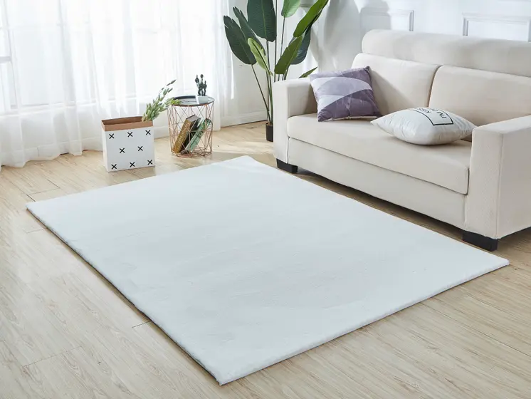 5' X 8' Light Gray Faux Fur Shag Non Skid Area Rug