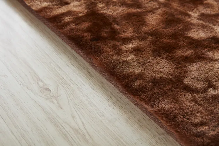 7' X 10' Brown and Bronze FauX Fur Shag Non Skid Area Rug