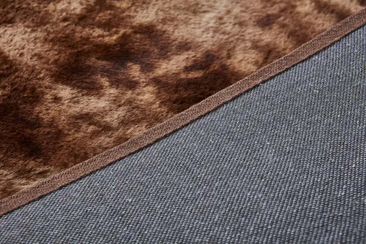 7' X 10' Brown and Bronze FauX Fur Shag Non Skid Area Rug