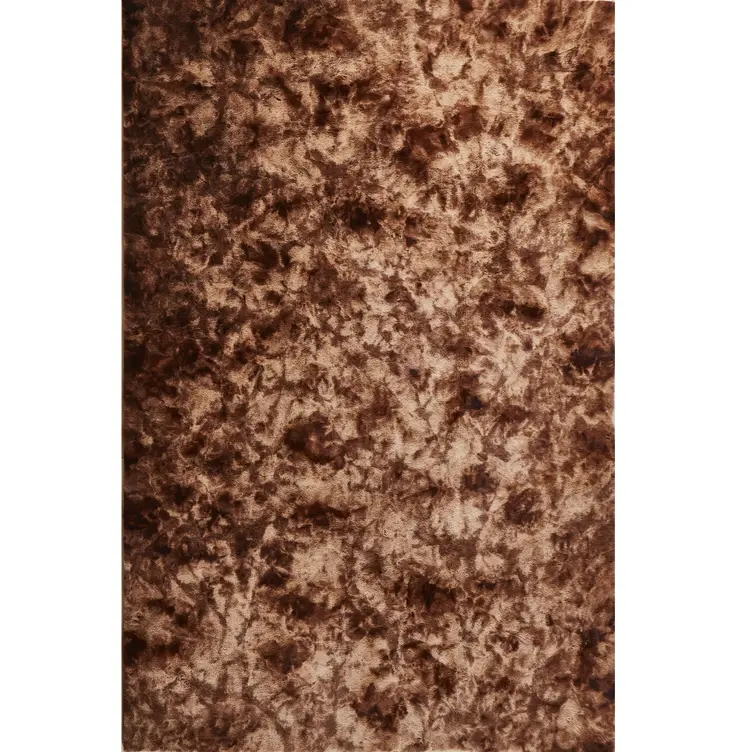 7' X 10' Brown and Bronze FauX Fur Shag Non Skid Area Rug