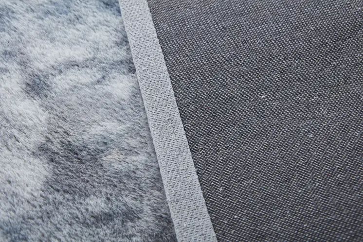 7' X 10' Gray and White FauX Fur Abstract Shag Non Skid Area Rug
