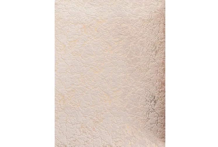 8' X 11' Beige and Gold Faux Fur Abstract Shag Non Skid Area Rug