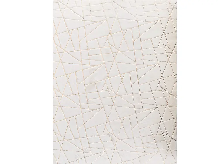 4' X 6' White and Gold Faux Fur Abstract Shag Non Skid Area Rug