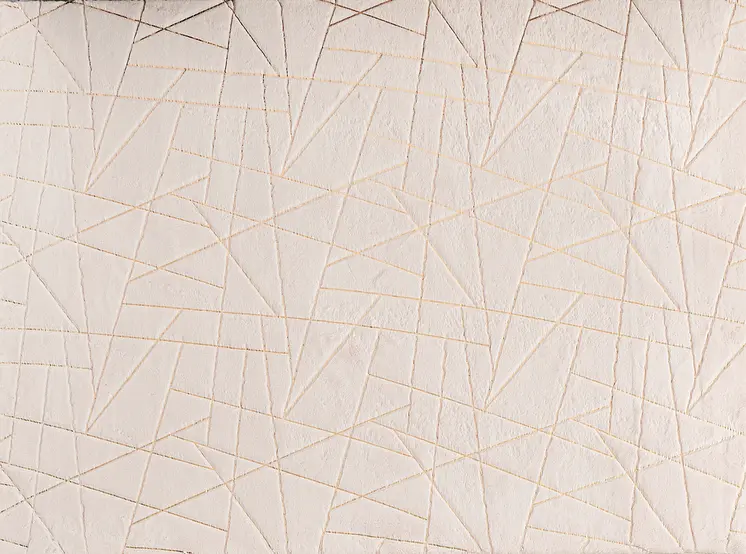 8' X 11' Beige and Gold Faux Fur Abstract Shag Non Skid Area Rug