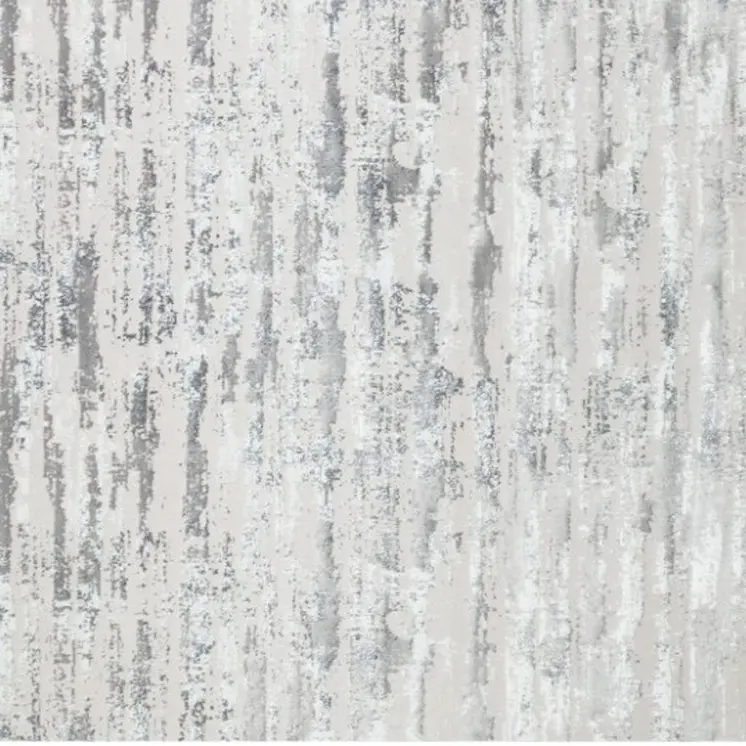 3' X 5' Silver Gray And Off White Abstract Washable Area Rug