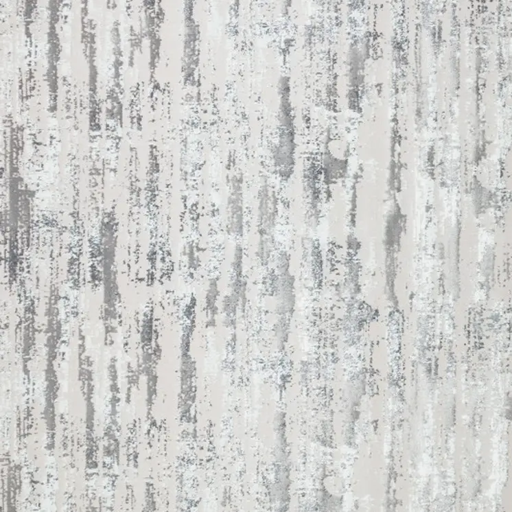 4' X 6' Silver Gray And Off White Abstract Washable Area Rug