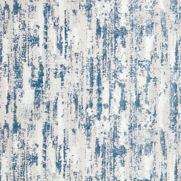 10' Navy Blue Gray And Off White Abstract Washable Runner Rug