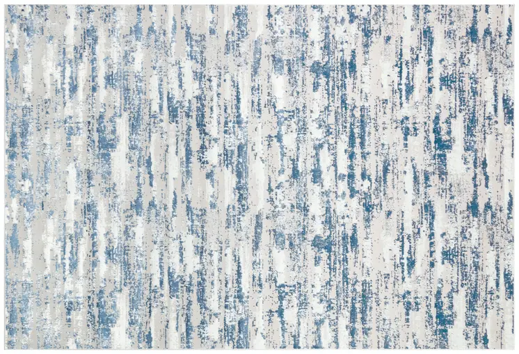 10' X 13' Navy Blue Gray And Off White Abstract Washable Area Rug