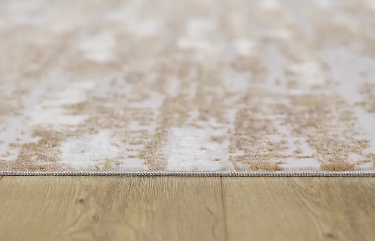 10' X 13' Beige Ivory And Off White Abstract Washable Area Rug