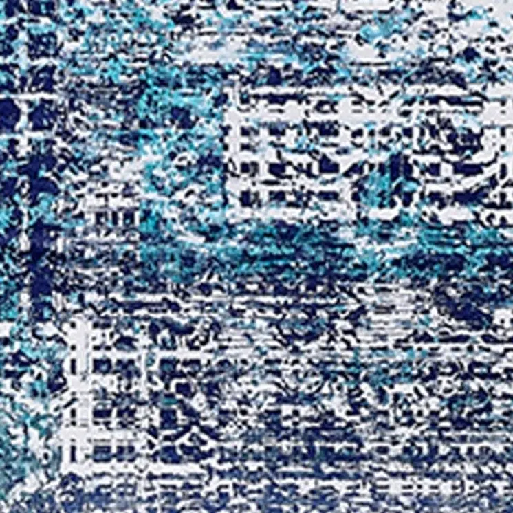 8' X 11' Blue and Silver Abstract Shag Washable Non Skid Area Rug