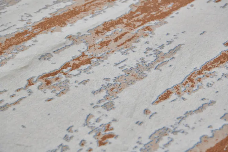 4' X 6' Gray and Brown Abstract Printed Washable Non Skid Area Rug