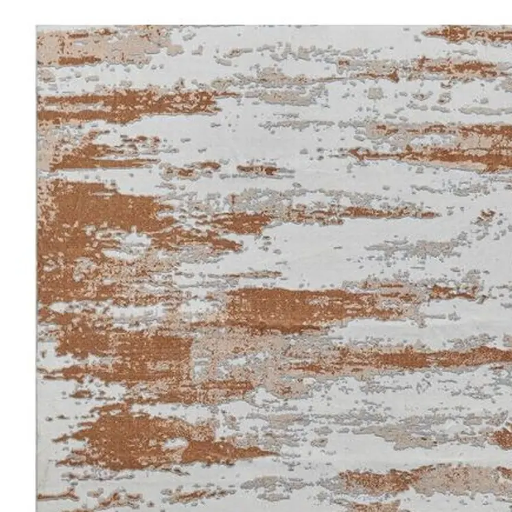 8' X 11' Gray and Brown Abstract Printed Washable Non Skid Area Rug