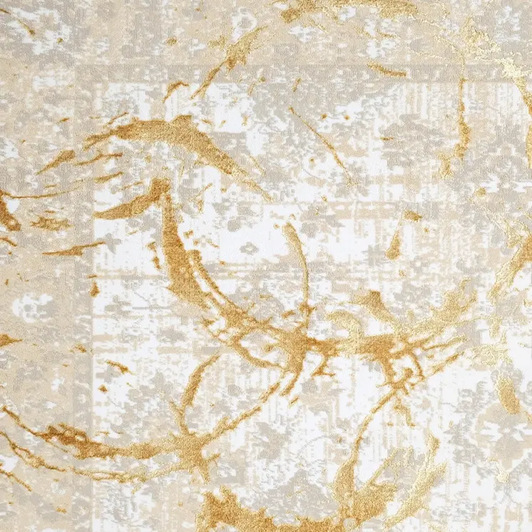 8' X 11' Beige and Gold Abstract Area Rug