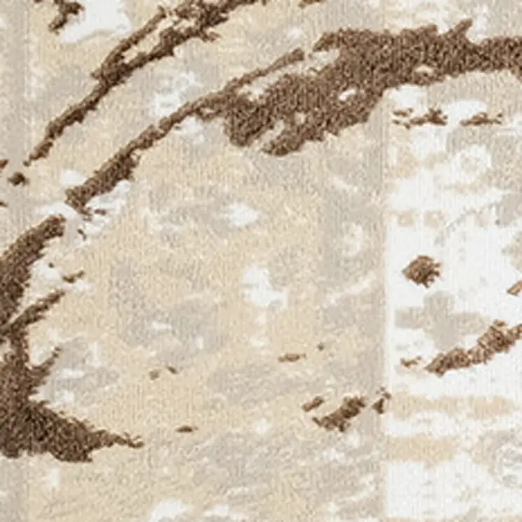 4' X 6' Beige and Gold Abstract Area Rug