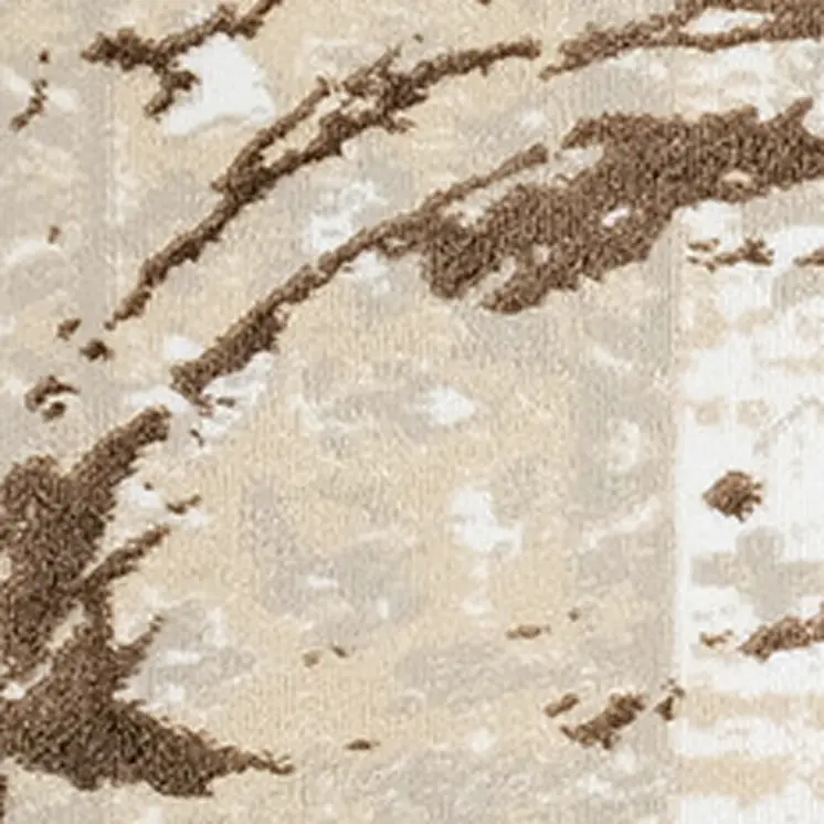 5' X 8' Beige and Gold Abstract Area Rug