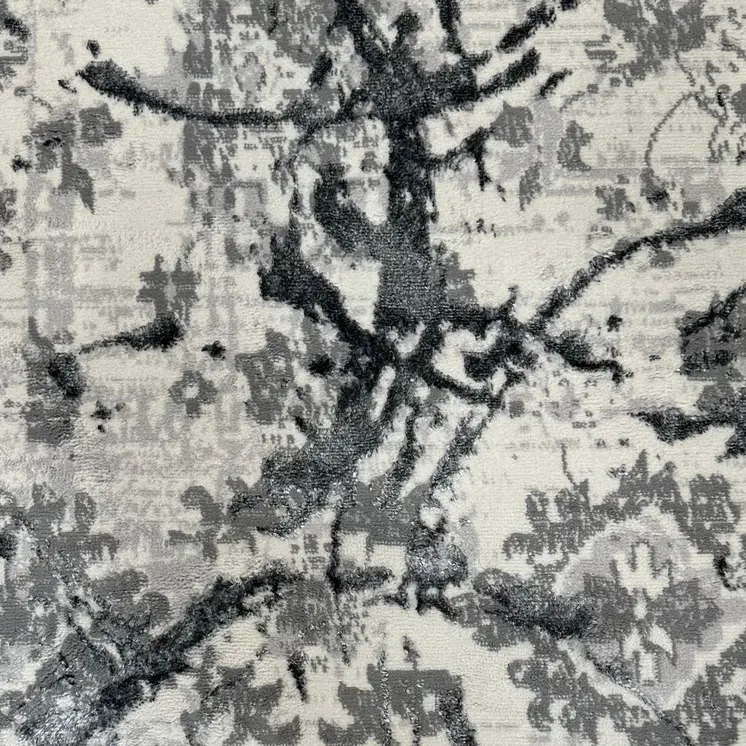 8' X 11' Gray and Silver Abstract Area Rug
