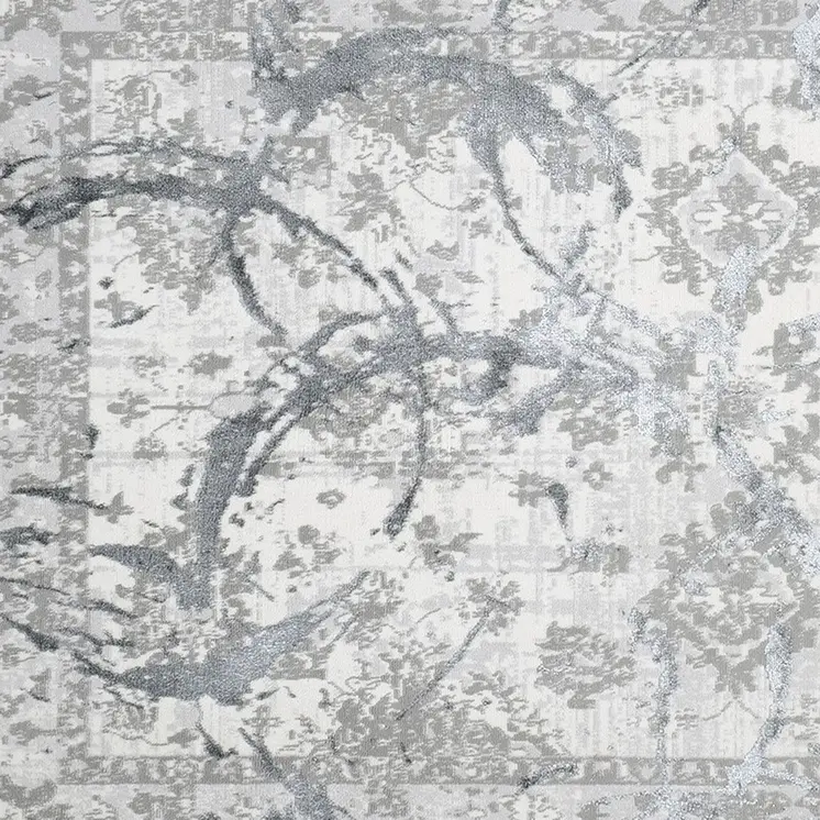 8' X 11' Gray and Silver Abstract Area Rug