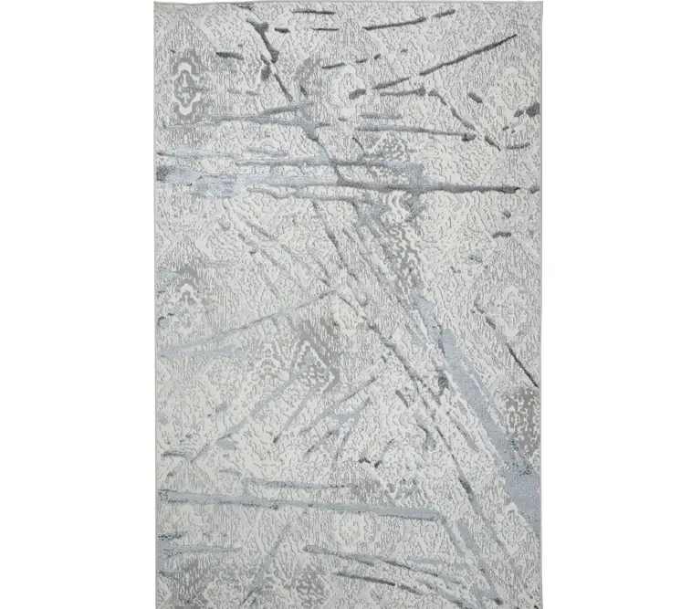 4' X 6' Gray and Silver Abstract Area Rug