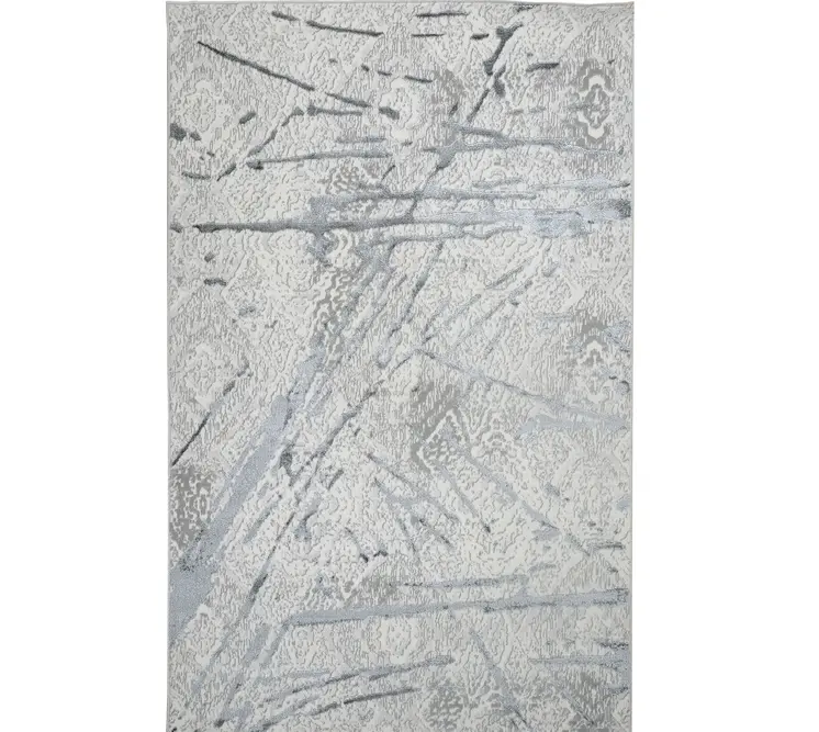 4' X 6' Gray and Silver Abstract Area Rug