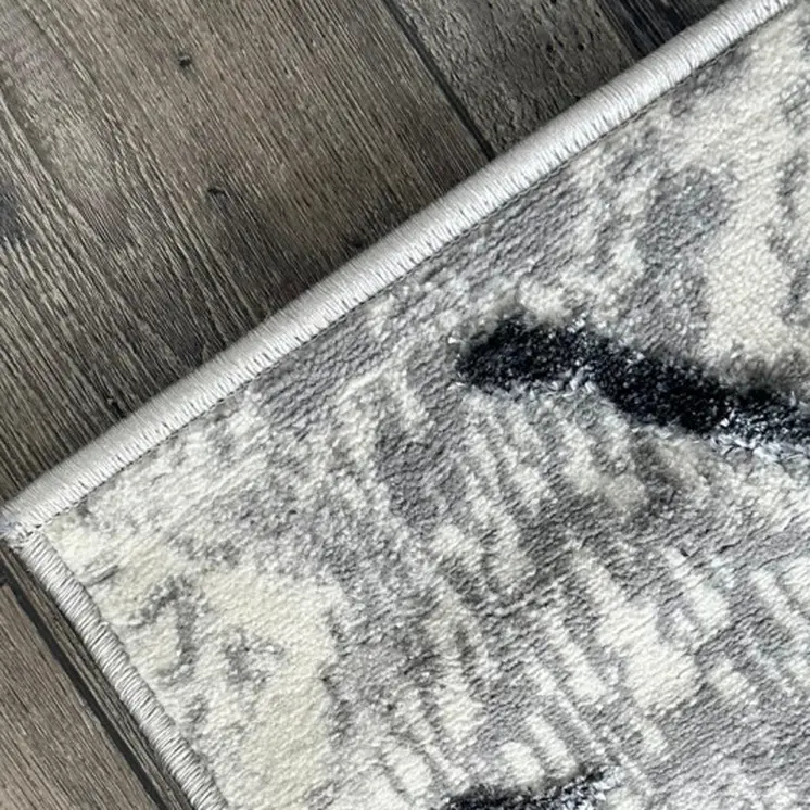 5' X 8' Gray and Silver Abstract Area Rug