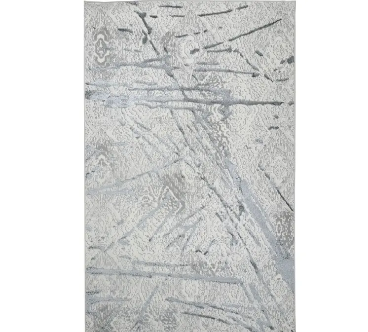 5' X 8' Gray and Silver Abstract Area Rug