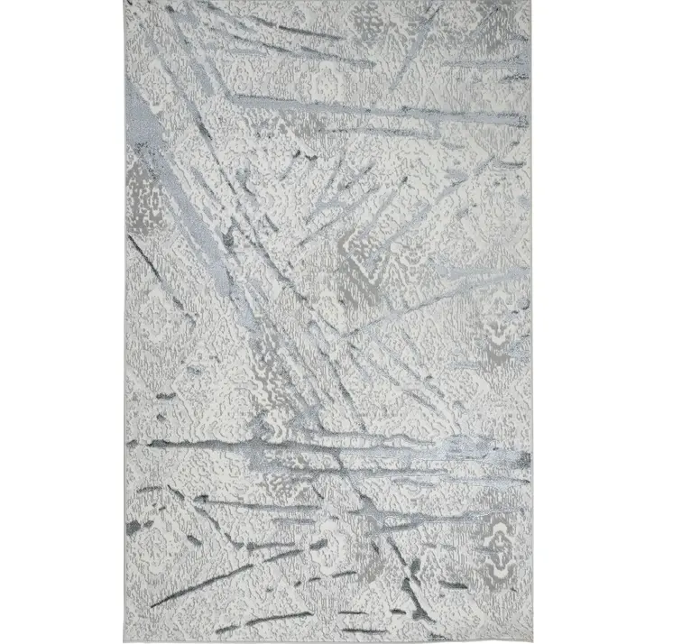8' X 11' Gray and Silver Abstract Area Rug