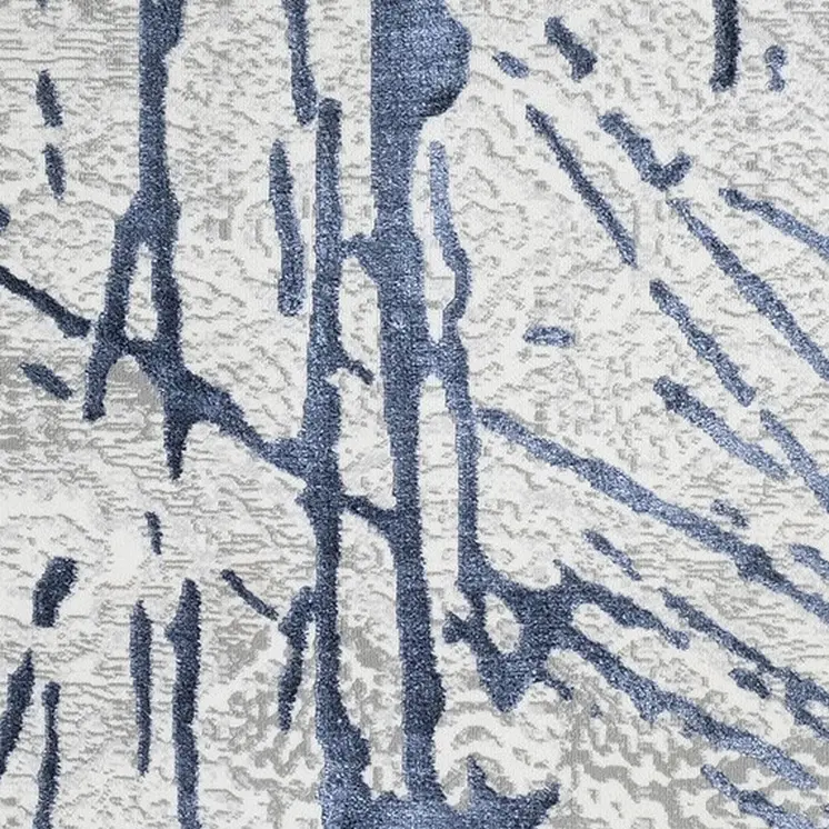 4' X 6' Ivory and Blue Abstract Area Rug