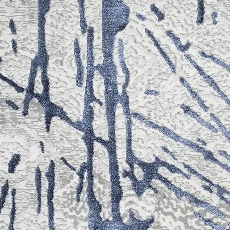 8' X 11' Ivory and Blue Abstract Area Rug