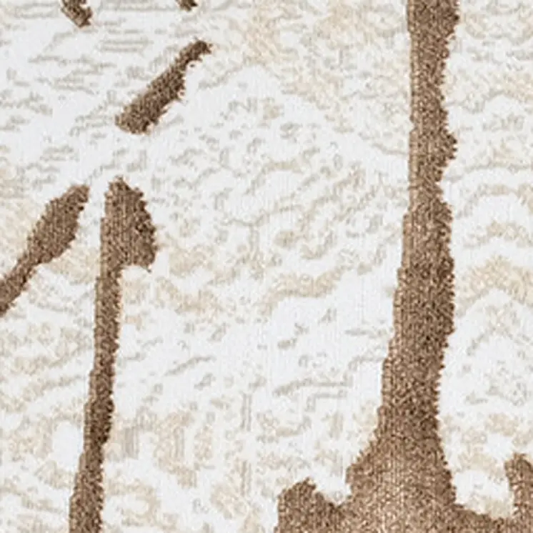 4' X 6' Ivory and Brown Abstract Area Rug