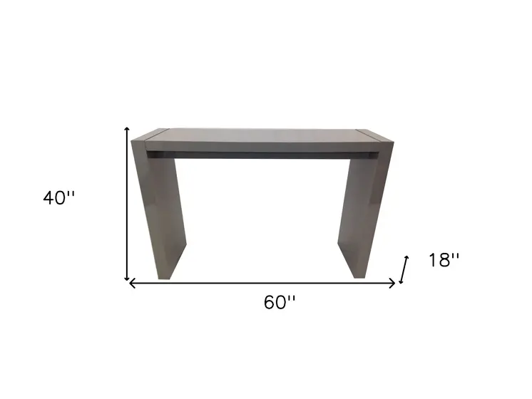 60" Gray Rectangular Wood Bar Table