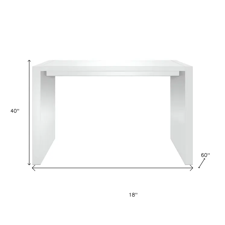 60" White Wood Rectangular Bar Table