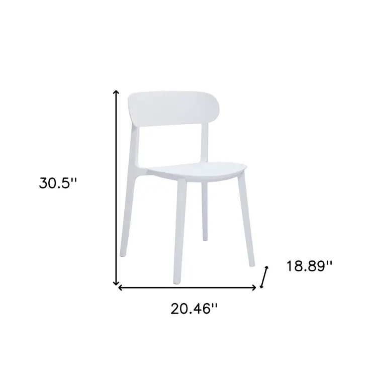 Set of Four White Heavy Duty Plastic Dining Side Chairs