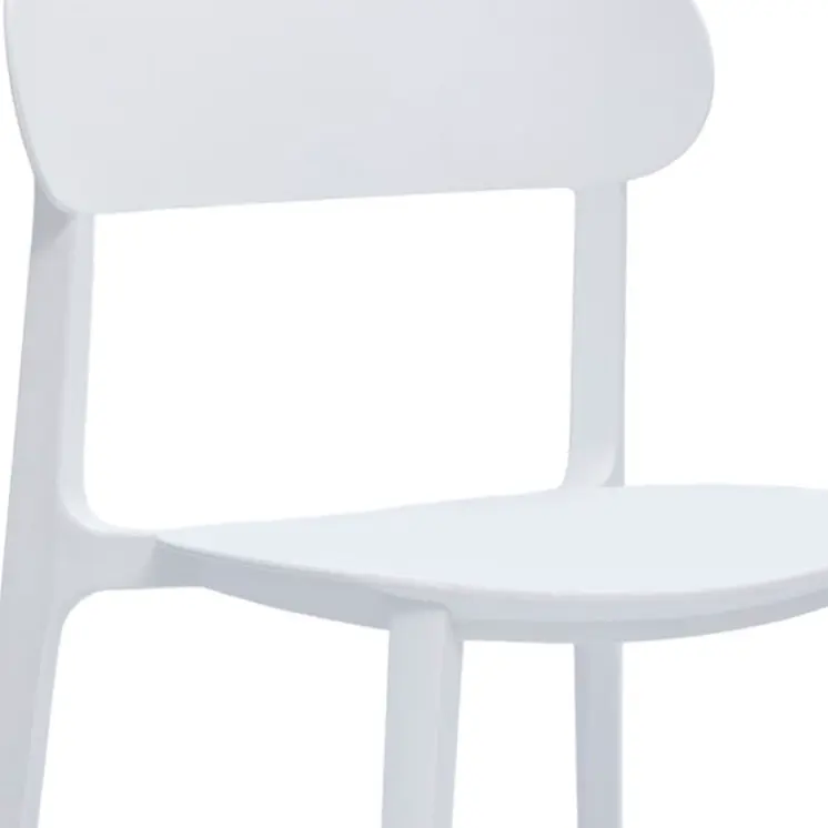 Set of Four White Heavy Duty Plastic Dining Side Chairs