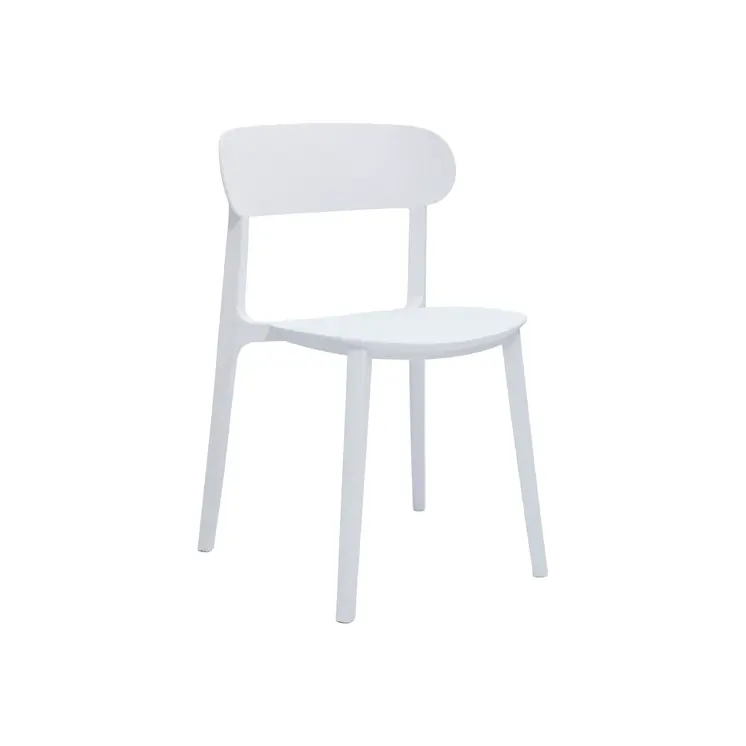 Set of Four White Heavy Duty Plastic Dining Side Chairs