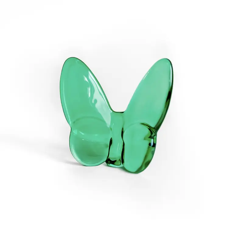 3" Green Crystal Butterfly Figurine Tabletop Sculpture