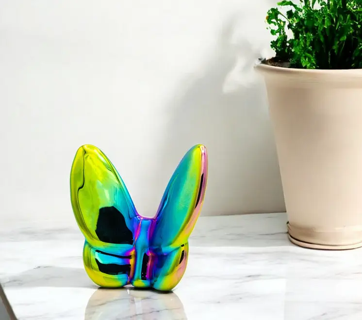 3" Blue and Green Crystal Butterfly Figurine Tabletop Sculpture