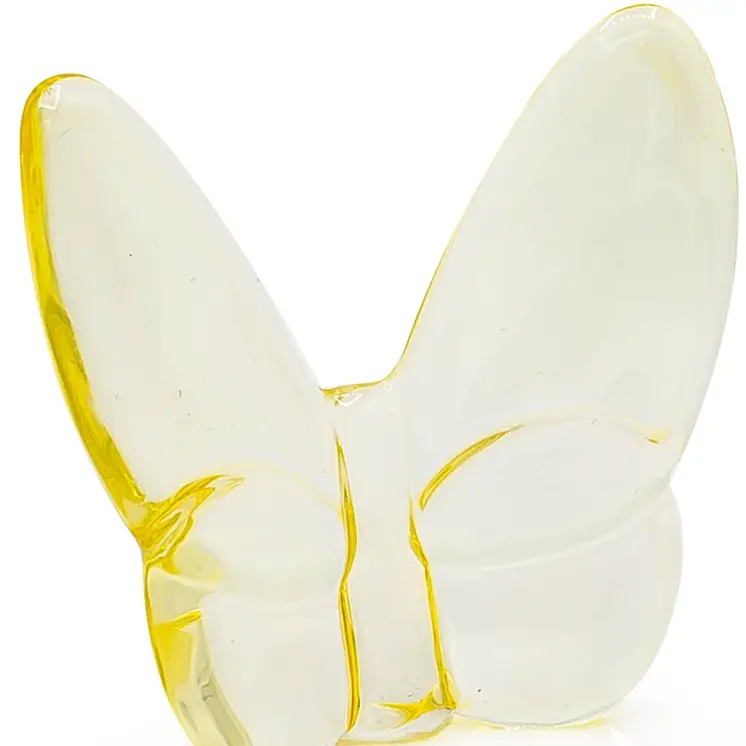 3" Light Yellow Crystal Butterfly Figurine Tabletop Sculpture