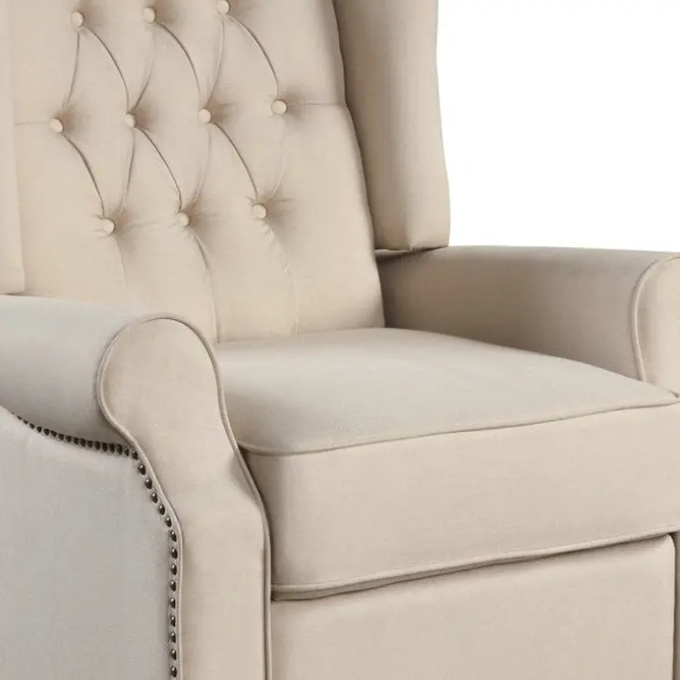 31" Beige Microfiber Manual Club Recliner