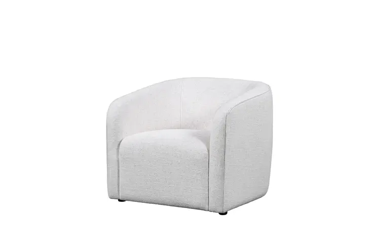 32" Off White Fabric Barrel Club Chair