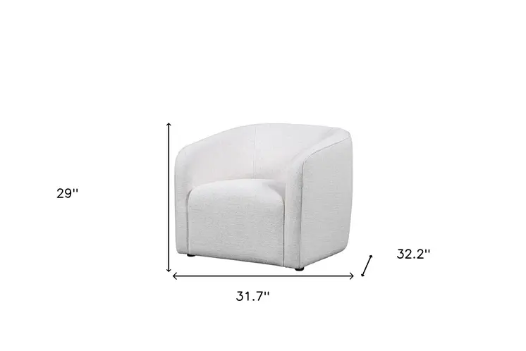 32" Off White Fabric Barrel Club Chair