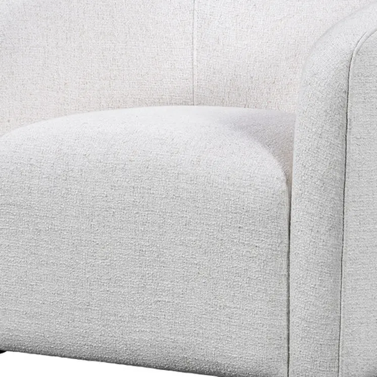 32" Off White Fabric Barrel Club Chair